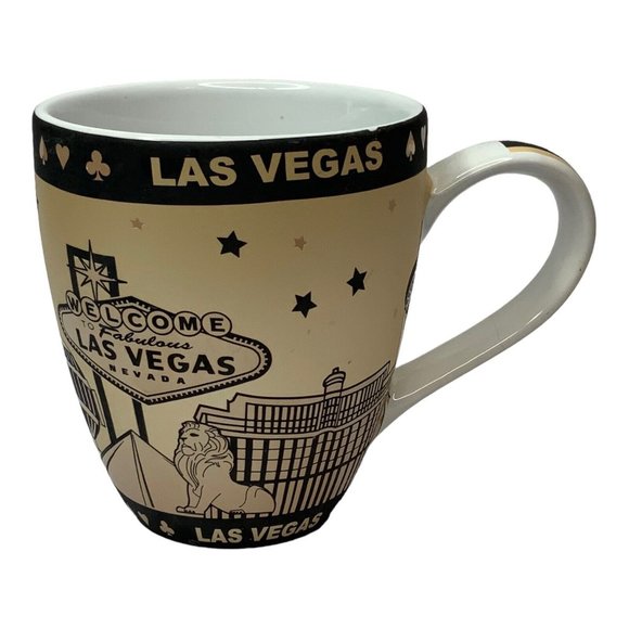 Torkia International Las Vegas Gold Mug Souvenir Casino Background Vegas Sign - Picture 2 of 9